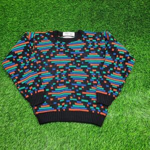 Vintage 90s Disco Hippie Sweater Womens XS/S 17x21 Black